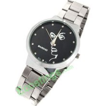 Good Jewelry Men's Dial Round Metal Watch Silver