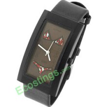 Good Jewelry Rectangle Dial Sexy Bikini Ladies Wrist Watch + Plastic Band