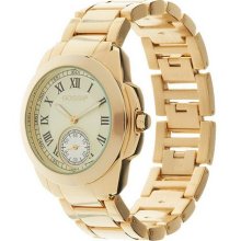 Gossip Bold Metal Bracelet Watch with Sub Dial - Goldtone - One Size