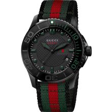 Gucci 'G Timeless' Nylon Strap Watch Black