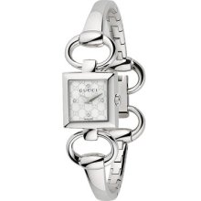 Gucci Ya120508 Watch Ladies Silver Dial Stainless Steel Case Quartz 120508