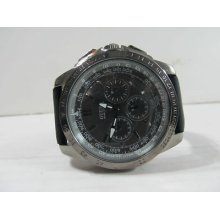 Guess Black Leather Band Chronograph Men's Watch U14501g1