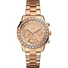 Guess Chrongoraph Rose Gold Tone Ladies Watch U0016l5