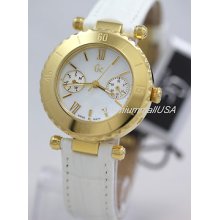 Guess Collection Diver Chic women watch I25039L1 gold-tone white leather pearl - White - Leather