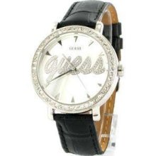 Guess Women's G76072l Black Leather Watch