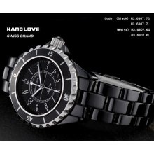 Handlove Black High Tech Ceramic Men's Swiss Watch