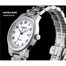 Handlove Handlove White Dial Imported Genuine Stainless Steel Menâ€²s Swiss Watch