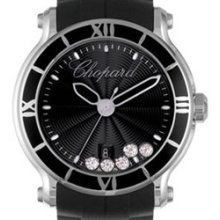 Happy Sport Round (SS / Black-Diamonds / Rubber Strap)