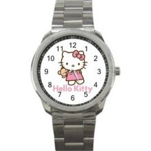 Hello Kitty 1 Unisex Silver-Tone Sports Metal Watch 19