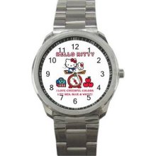 Hello Kitty 1 Unisex Silver-Tone Sports Metal Watch 24