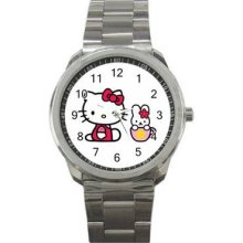 Hello Kitty 1 Unisex Silver-Tone Sports Metal Watch 05