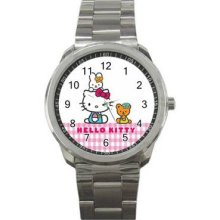 Hello Kitty 1 Unisex Silver-Tone Sports Metal Watch 06