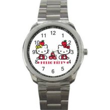 Hello Kitty 1 Unisex Silver-Tone Sports Metal Watch 12