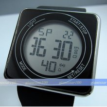 Hours Digital Alarm Touch Screen Led Black Silicone Wrist Watch Wh25