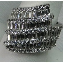 Hsn-victoria Wieck 5.24ct Absolute Baguette & Round Ribbon Ring 925 Silver Sz 9