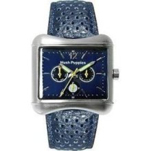 Hush Puppies HP.7028M.2503 Mens Stainless Steel Black Dial Multi-function Watch - Blue