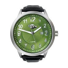 HydrOlix 3-Hand Black Leather/Green Dial Unisex watch #XA00224