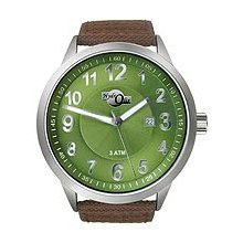 HydrOlix 3-Hand Brown Web Fabric/Green Dial Unisex watch #XA00214