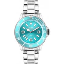 Ice-Watch Unisex Quartz Watch With Turquoise Dial Analogue Display And Transparent Plastic Or Pu Bracelet Pu.Te.U.P.12