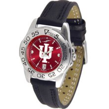 Indiana Hoosiers Sport AnoChrome Ladies Watch with Leather Band