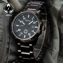 Infantry Analog Date Display Sport Mens Wrist Watch Army Black Stainless Steel