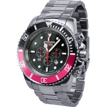 Insignum Tornado Black Dial, Black - Pink Bezel Chronograph Watch