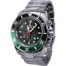 Insignum Tornado Black Dial, Black - Green Bezel Chronograph Watch