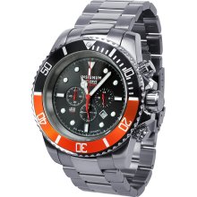 Insignum Tornado Black Dial, Black - Orange Bezel Chronograph Watch