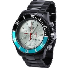 Insignum Tornado Black IP Silver Dial Turquoise Chronograph Watch