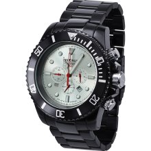 Insignum Tornado Black IP Case,Bezel, Silver Dial Chronograph Watch