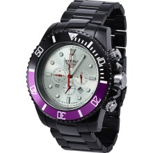 Insignum Tornado Black IP, Silver Dial, Violet-Black Chronograph Watch