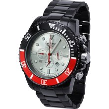 Insignum Tornado Black IP, Silver Dial, Red - Black Chronograph Watch