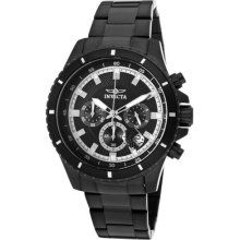 Invicta Menâ€™s Pro Diver Quartz Chrono Black Plated Date Watch 12458