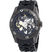 Invicta Men's 1263 Sea Spider Mechanical Skeleton Dial Black Watch Smudged Clasp