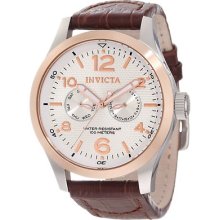 Invicta Men's 13010 I-force Silver Textured Dial Brown Leather Watch $495