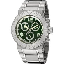 Invicta Men's 6875 Silver Polyurethane Swiss Quartz Watch with Green Dial