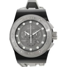 Invicta Men's Akula Chronograph Stainless Steel Case Rubber Bracelet Gray Tone Dial 12291