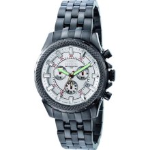 Invicta Men's Black Anodized Stainless Steel Signature Air Legend Chronograph Silver Dial Diver 7169