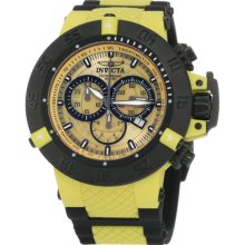 Invicta Men's Black Strap Bezel Subaqua Quartz Chronograph Diver Yellow 0934