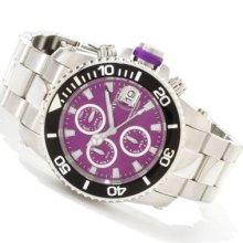 Invicta Men's Pro Diver Quartz Chronograph Interchangeable Stainless Steel Bracelet Watch PURPLE