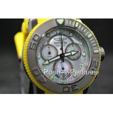 Invicta Mens Pro Diver Sea Hunter Swiss Quartz Yellow Rubber Strap Watch 10693