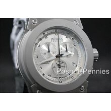 Invicta Mens Reserve Akula Quartz Chronograph White Silver Silicone Watch 1360