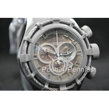 Invicta Mens Reserve Bolt Quartz Chronograph Silver Grey Rubber Watch 1225