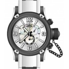 Invicta Men's Russian Diver Chronograph Stainless Steel Case Polyurethane Strap Mother of Pearl Dial 11366