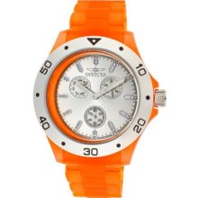 Invicta Men's Silver Dial Orange Transparent Plastic Watch 1666