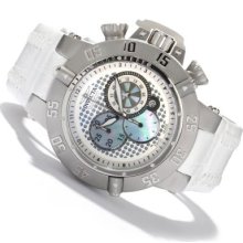 Invicta Men's Subaqua Noma III Swiss Quartz Chronograph Leather Strap Watch SILVERTONE