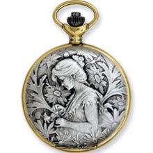 Jacques Du Manoir Two Tone Quartz Damsel Pocket Watch