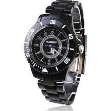 Japanese PC Movement Plastic Band Wrist Watch, Black