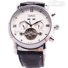 Jaragar Leather Men Dive Automatic Watches Tourbillon Mens Mechanica