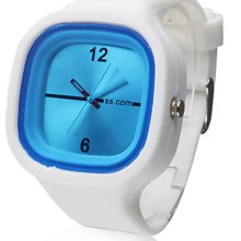 Jelly Silicone Band Quartz Wrist Watch(White)